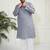 Men's grey and white cotton kurta pyjama set