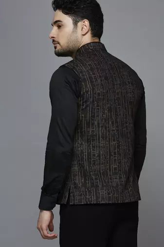 Multicolor abstract print nehru jacket