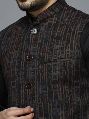 Multicolor abstract print nehru jacket 4