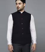 Black chex nehru jacket