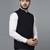 Men Black chex nehru jacket