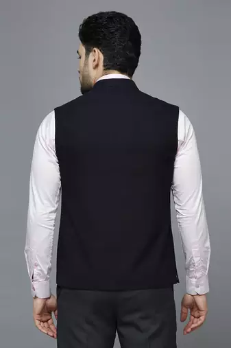 Black chex nehru jacket