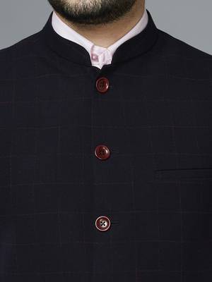 Black chex nehru jacket 4