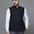 self design navy blue nehru jacket