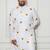 Men's cream cotton blend kurta