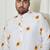 Men's cream cotton blend kurta
