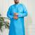 Men's aqua silk blend kurta