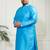 Men's aqua silk blend kurta