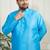 Men's aqua silk blend kurta