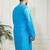 Men's aqua silk blend kurta