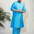 Men's aqua silk blend kurta
