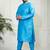 Men's aqua silk blend kurta pyjama set