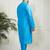 Men's aqua silk blend kurta pyjama set