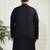 Men's black cotton linen kurta
