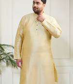 Men's gold silk blend kurta