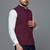 Men maroon nehru jacket with white stripes