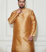Men's rose gold silk blend kurta
