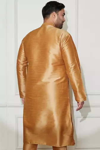 Men's rose gold silk blend kurta
