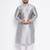 Men's grey silk blend kurta pyjama set