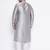 Men's grey silk blend kurta pyjama set