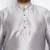 Men's grey silk blend kurta pyjama set
