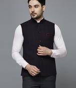 maroon chex nehru jacket