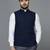 Men blue chex nehru jacket