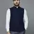 blue chex nehru jacket