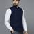 Men blue chex nehru jacket