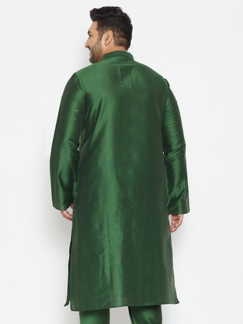 Men's green viscose blend kurta