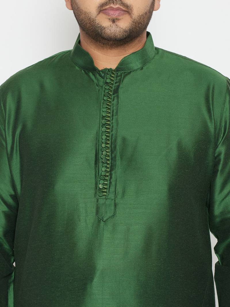Men's green viscose blend kurta