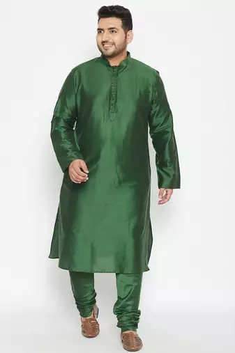 Men's green viscose blend kurta