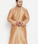 Men's rose gold viscose blend kurta