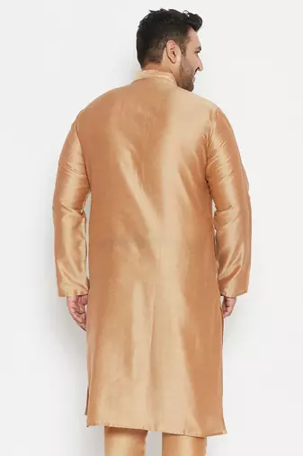 Men's rose gold viscose blend kurta