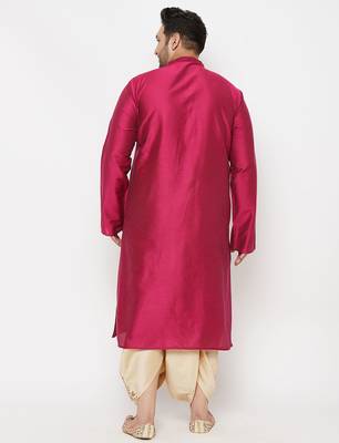 Men's frusia and gold viscose blend kurta and dhoti set 3