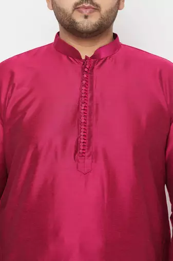 Men's frusia and gold viscose blend kurta and dhoti set