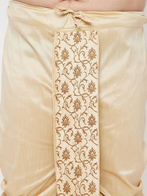 Men's frusia and gold viscose blend kurta and dhoti set 5
