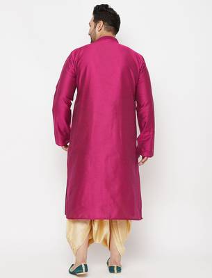 Men's frusia and gold viscose blend kurta and dhoti set 3