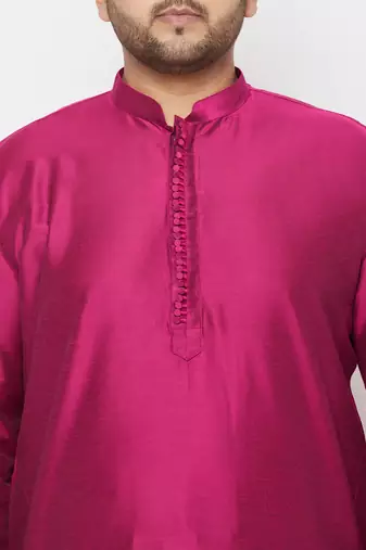 Men's frusia and gold viscose blend kurta and dhoti set