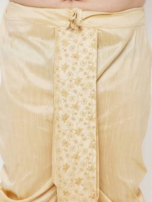 Men's frusia and gold viscose blend kurta and dhoti set 5