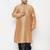 Men's rose gold and navy blue viscose blend kurta and dhoti set