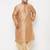 Men's rose gold and gold viscose blend kurta and dhoti set