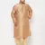 Men's rose gold and gold viscose blend kurta and dhoti set