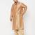 Men's rose gold and gold viscose blend kurta and dhoti set