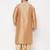 Men's rose gold and gold viscose blend kurta and dhoti set