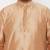 Men's rose gold and gold viscose blend kurta and dhoti set
