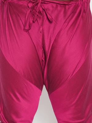 Men's fushia pink viscose blend kurta pyjama set 5