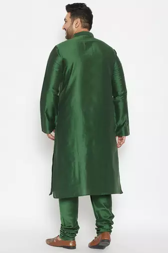 Green viscose blend kurta pyjama set