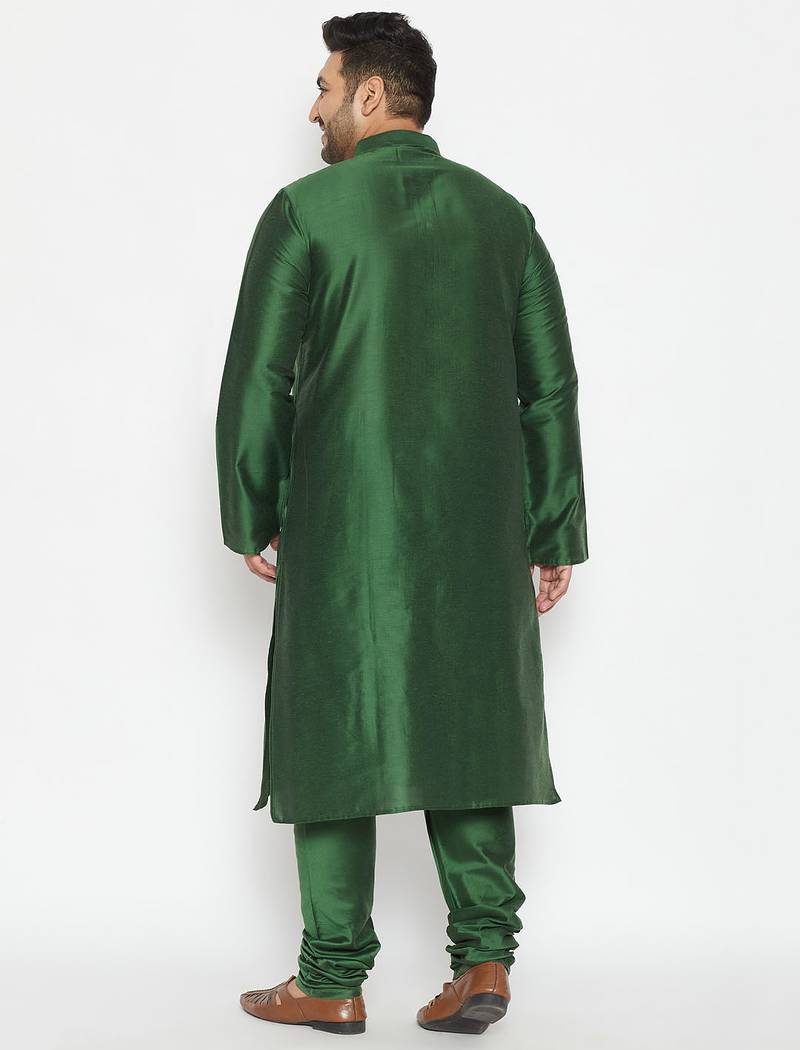 Green viscose blend kurta pyjama set