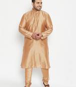 Gold viscose blend kurta pyjama set